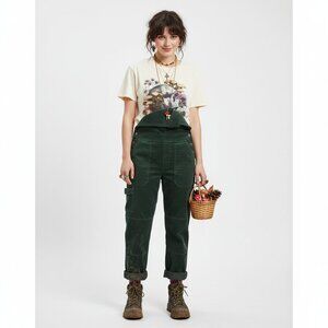 Hot Topic Womens Skull Floral‎ Mushroom Short Sleeve T-Shirt Size XL Whimsigoth